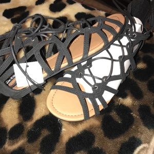 Black gladiator sandals